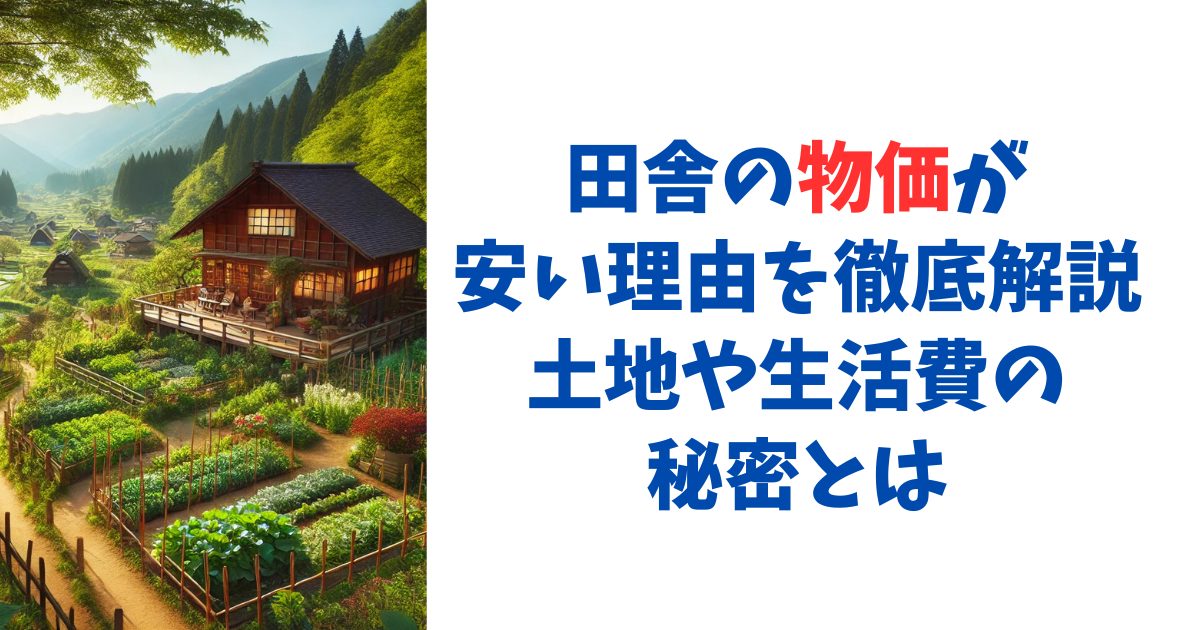 田舎の物価が安い理由を徹底解説｜土地や生活費の秘密とは